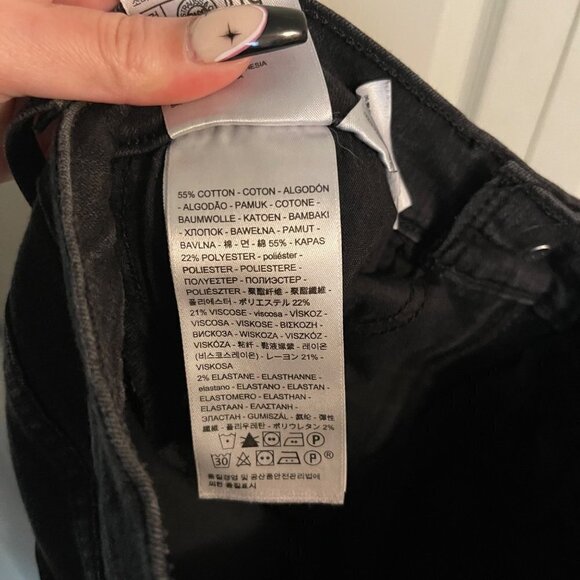 Levi's Womens Black Stretch High Rise Mile High Super Skinny Jeans Size 27 - Picture 5 of 8